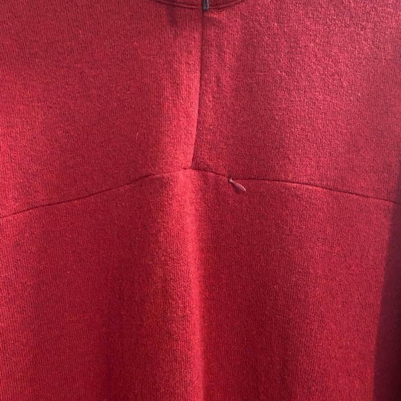 𝅺HORNY Toad Wool Blend Sweater Size Small 1/4 Zip Front Zip Pocket Red Popover - Picture 3 of 8